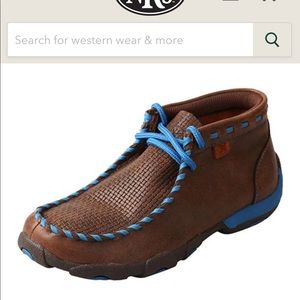 Kids Twisted X woven brown and blue.